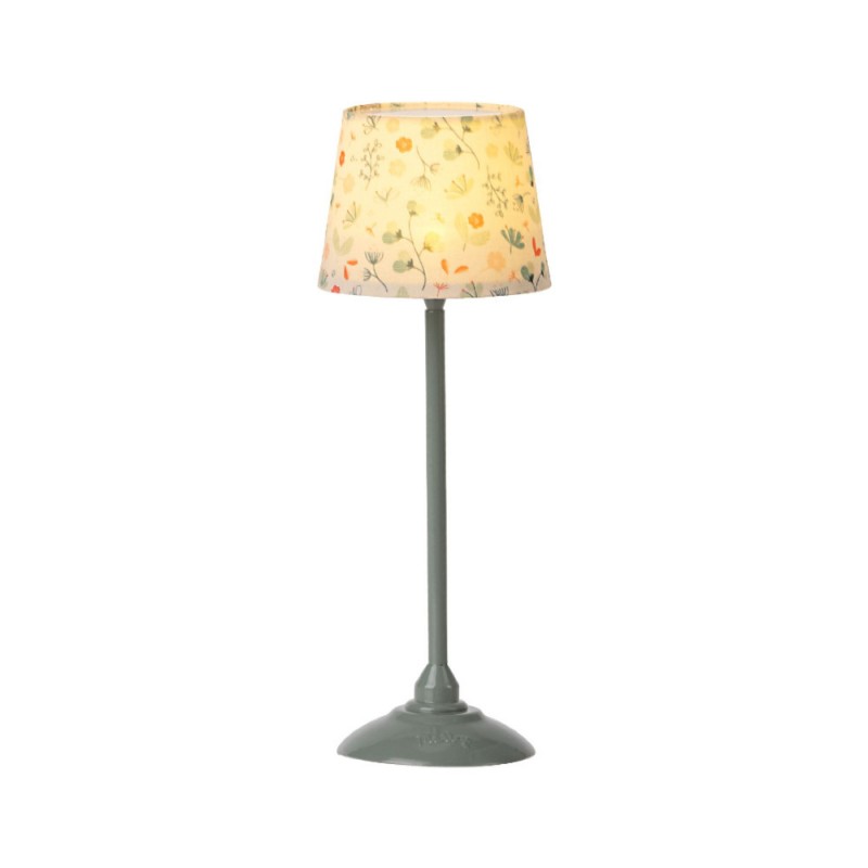 Lampe fleurs bleues souris