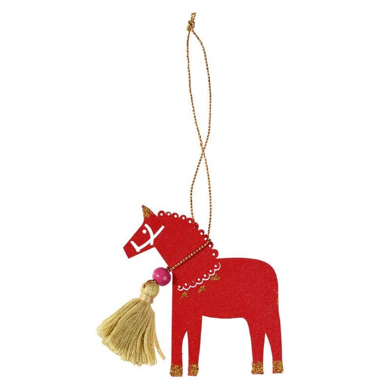 Cheval en bois rouge