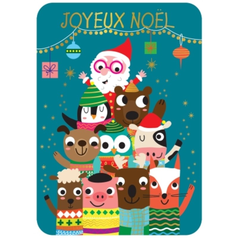 Carte Joyeux Noël - Animaux