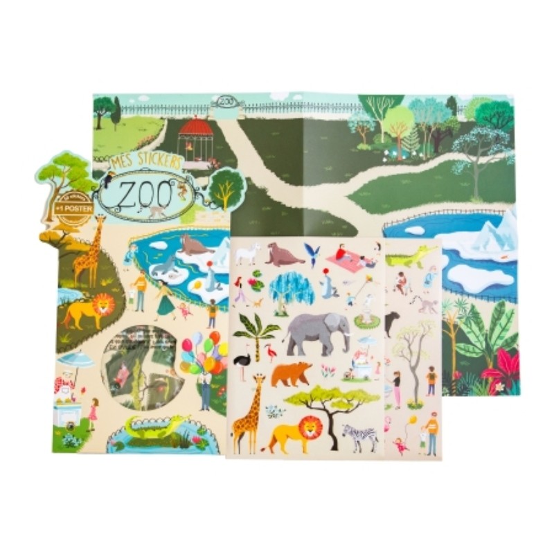 Jeu stickers avec poster - Zoo