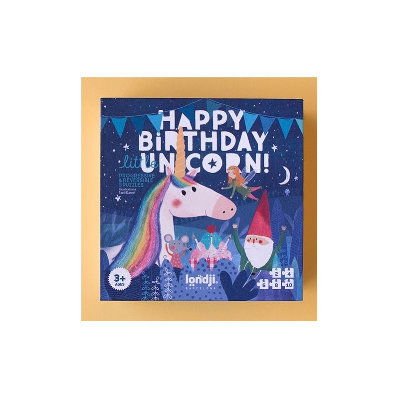 Puzzle happy birthday licorne