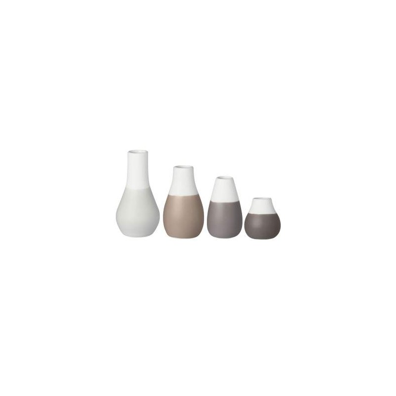 Set 4 vases pastels gris