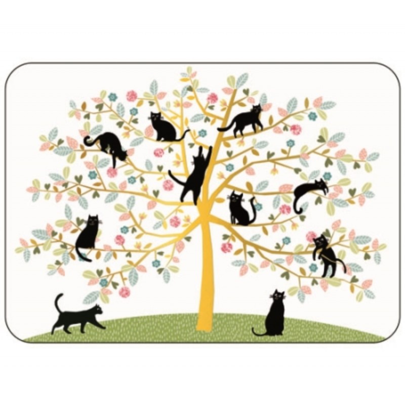 Carte arbre doré et chats...