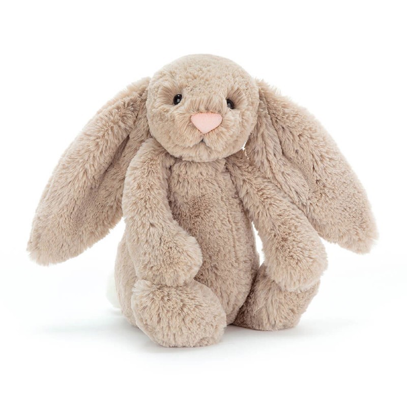 Peluche lapin beige uni -...