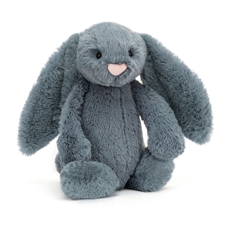 Peluche lapin uni bleu clair