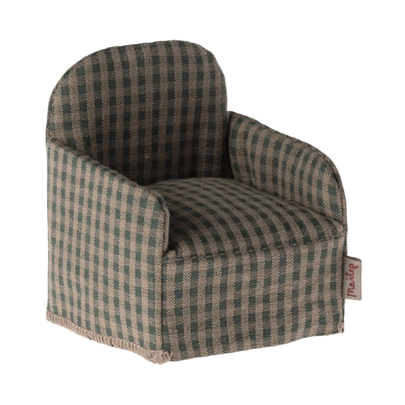 Fauteuil salon vichy vert