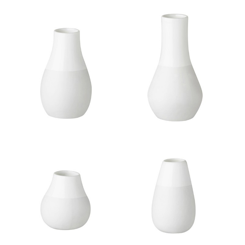 Set de 4 mini vases blancs