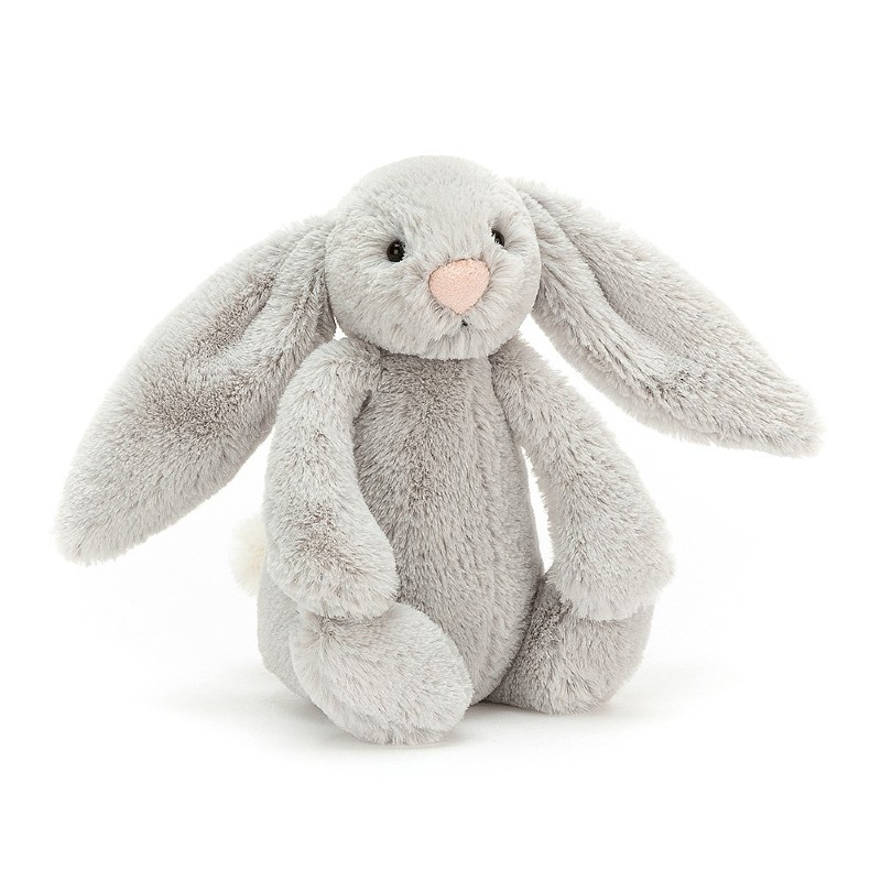 Petite peluche Lapin lapin gris avec pompon blanc de la marque Jellycat